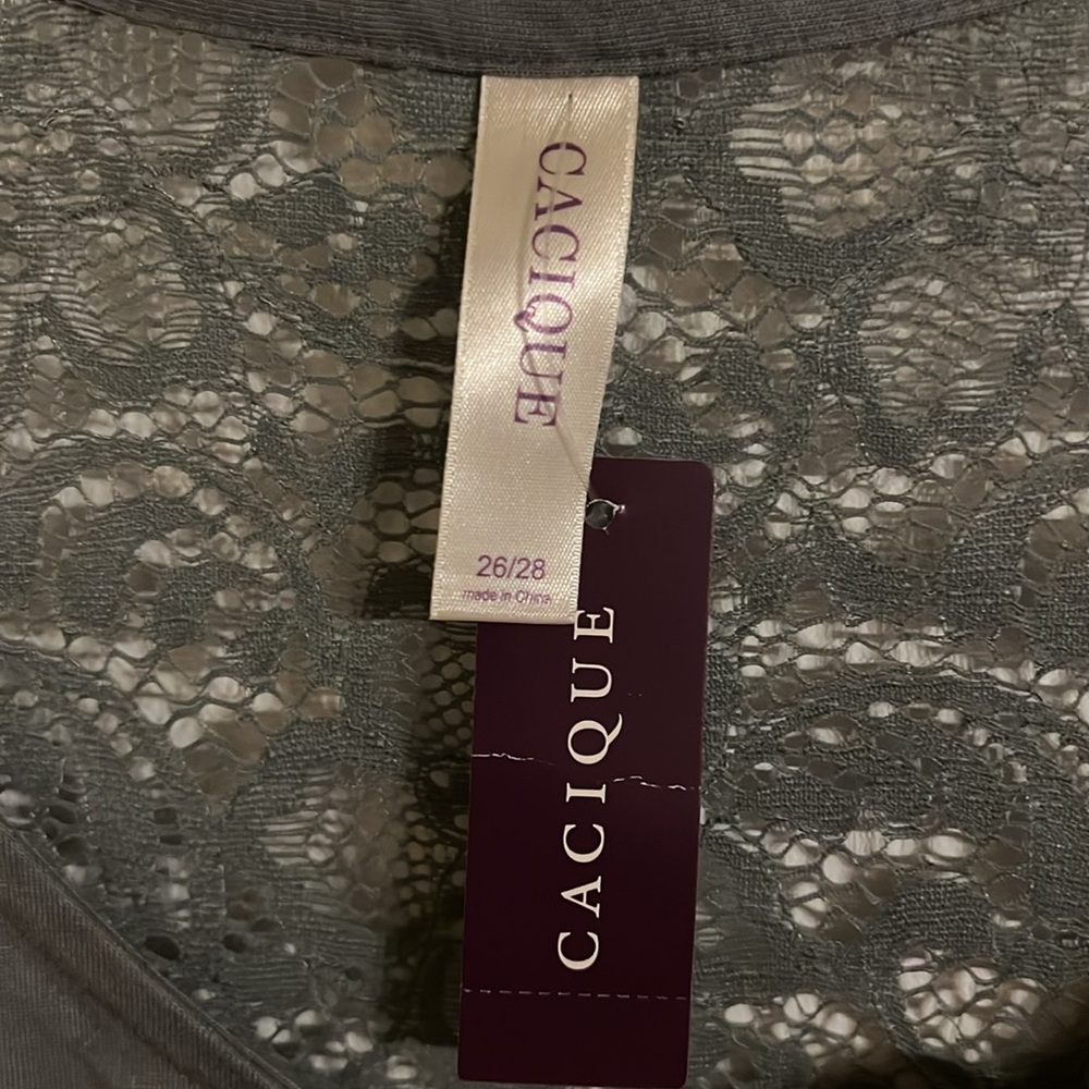 Cacique Gray Sleeveless Relaxed Muscle Tee - Picture 4 of 6